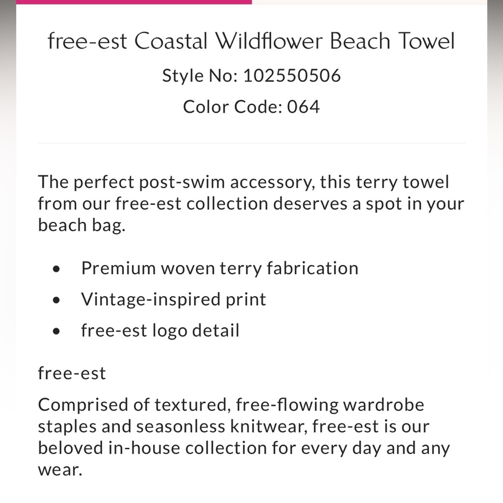 NWT Free People free-est Coastal Wildflower
Beach Towel Red Hibiscus Hawaii - Picture 5 of 6
